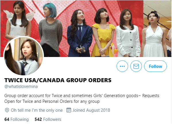 group order twitter account for onces source whatislovemina twitter account