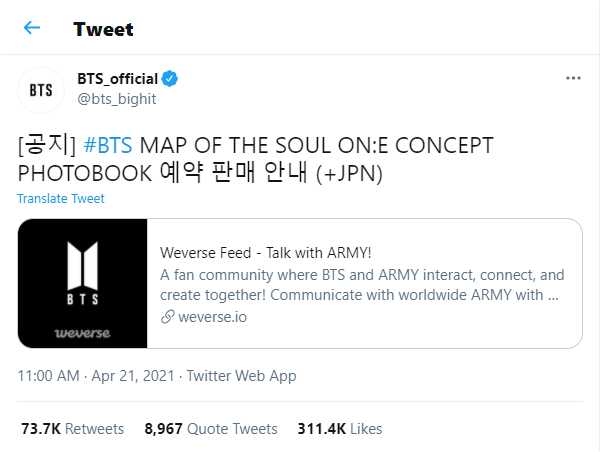 promoting concept photobook bts bighit twitter account