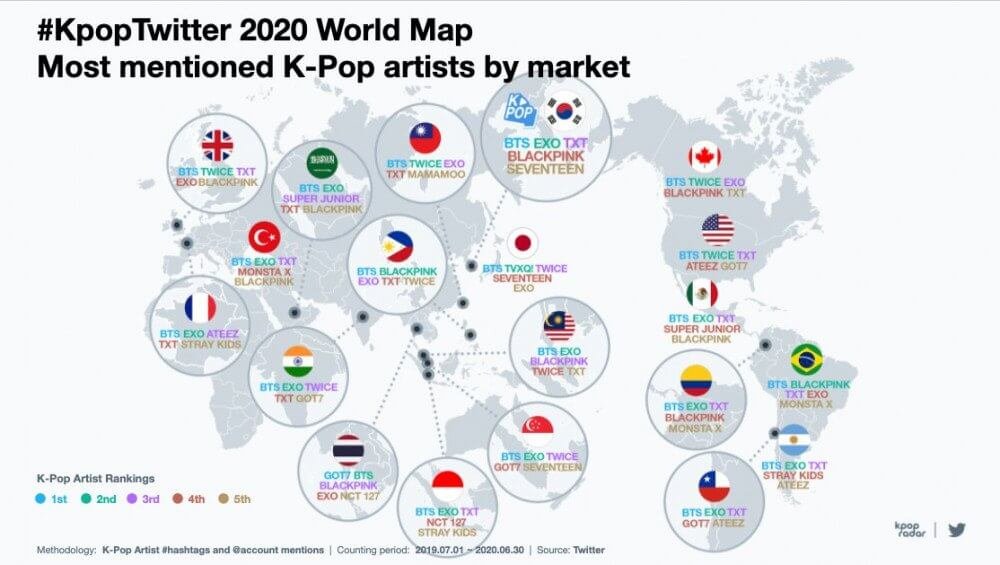 kpop world map