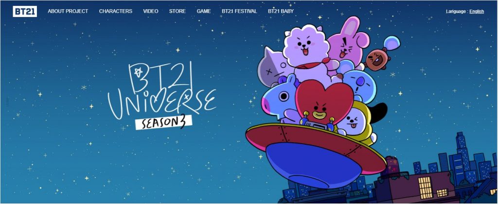 BT21 Website Screenshot