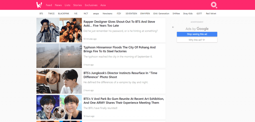 koreaboo homepage