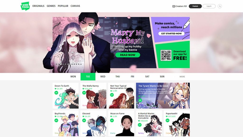 deliveredkorea Webtoon website thumbnail