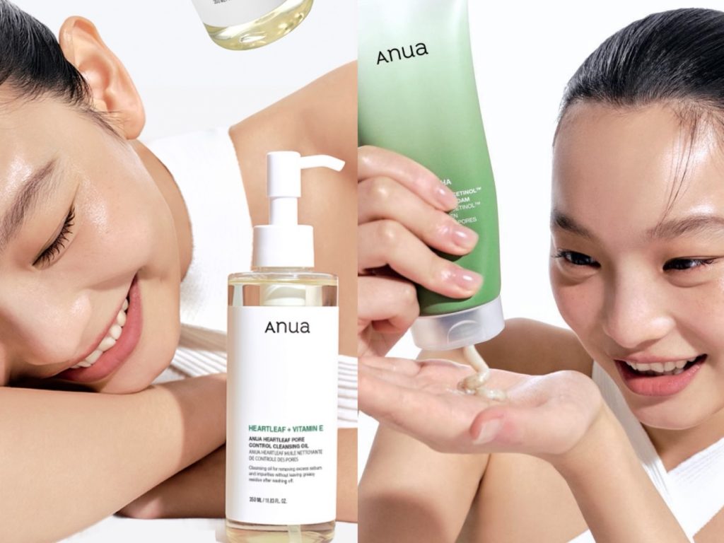 Anua skincare collection featuring Korean skincare Anua bestsellers, including Anua serum, Anua toner, Anua niacinamide, Anua heartleaf products, and Anua sunscreen for glowing, healthy skin