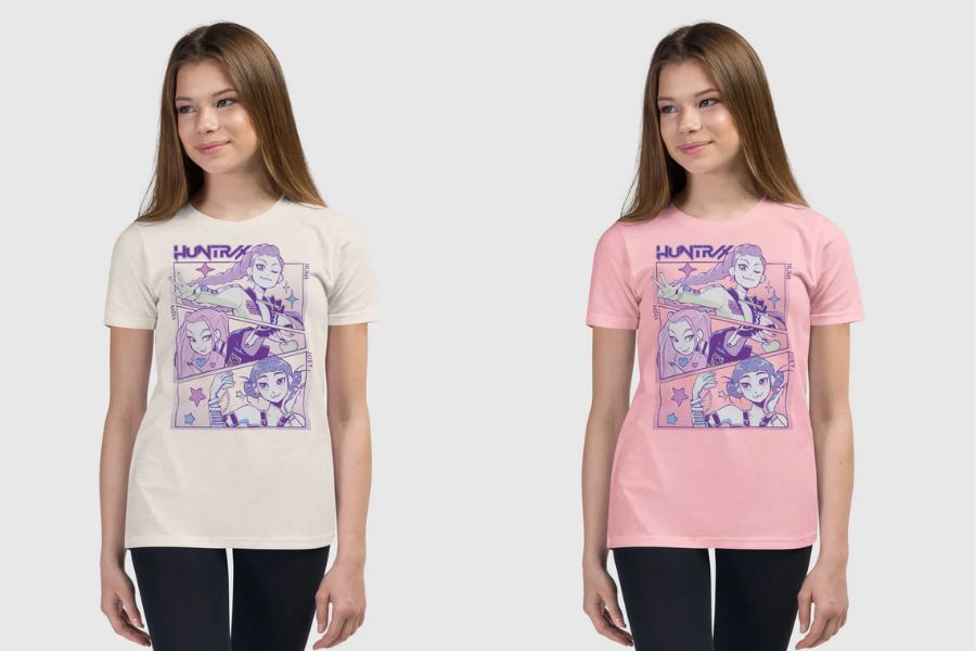 KPop Demon Hunters HUNTRX Kids T-Shirt best selling merch 2025 delivered korea
