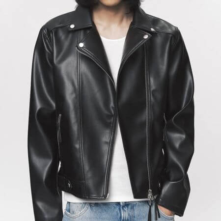 Black Moment - Urban Vegan Leather Rider Jacket (Black)