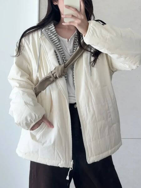 CGP - Reversible Fleece Quilted Jumper (Cream)