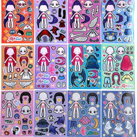 KPop Demon Hunters Coordi Stickers Kedehun Goods Duffy Tiger Lapuyu Character Sticker Set (12 Sheets)