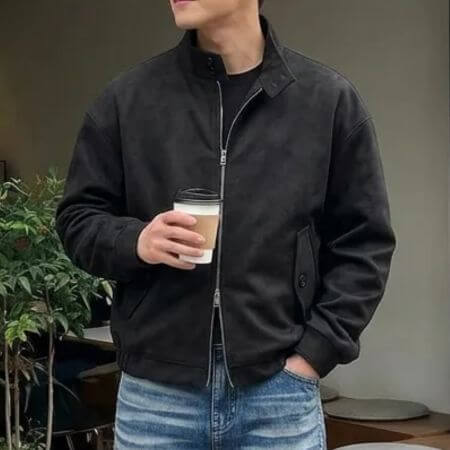 Letter Como - Beams Suede Blouson Leather Jacket (Dark Brown)