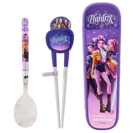 Lilpang KPop Demon Hunters Motion Pop Chopstick Spoon Gilder Case Set
