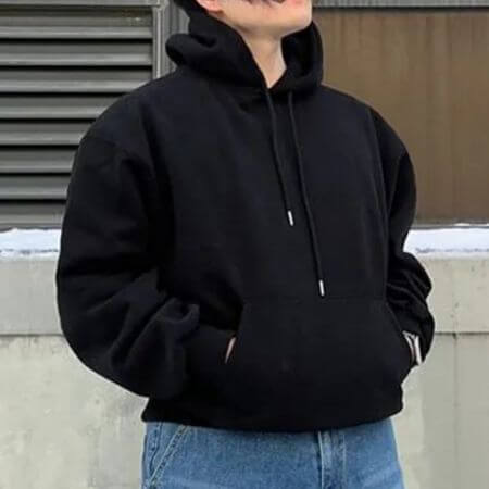 MOO - Peachskin Balloon Over Hoodie (Black)