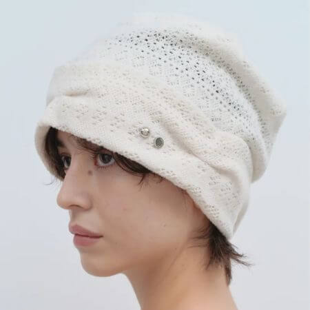 Millo Women - Pointel Symbol Beanie (Ecru)