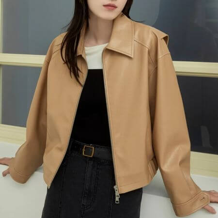 Mind Bridge Women - [COUTURE] Leather Blouson (2 Colors)