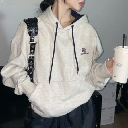 Muahmuah - [TerryFleece] Stitch Combo Hoodie (6 Colors)