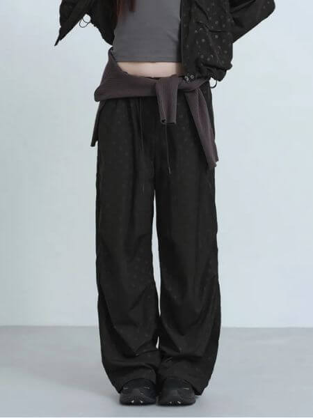 Musinsa Standard Women - Women's Polka Dot Parachute Pants (Black)