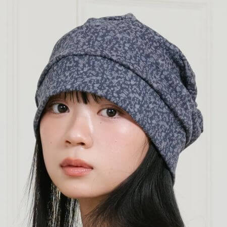 Nice Ghost Club - Ffats Flower Turban Beanie (Navy)