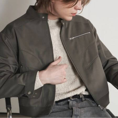 Sperone - Hyphen Crop Dash Jacket (Khaki Grey)