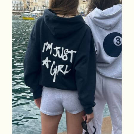 Subdued Loose Fit Lettering Long Sleeve Hoodie