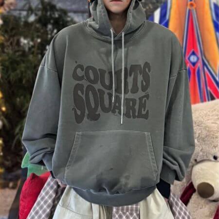 Themile - Coat Square Mind Sweat Hoodie (Pigment Khaki)