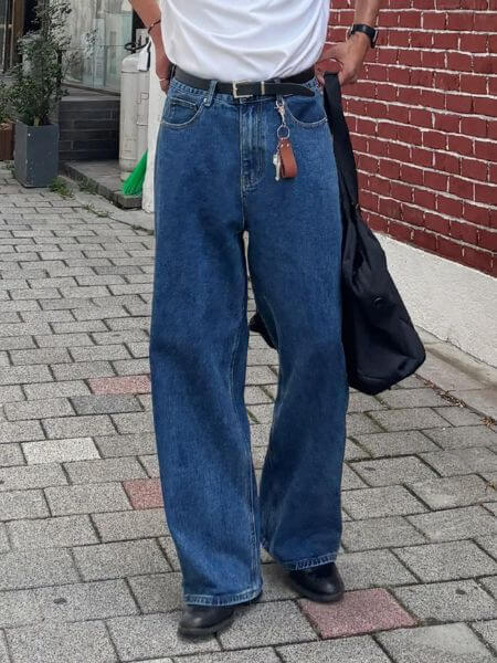 ULIFEZIP - Basic Signature Wide Denim Pants 6 Colors (ULZD_0001)