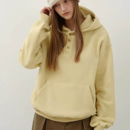 Wednesday Oasis For Women - WSnug Button Henley Neck Hoodie (3 Colors)