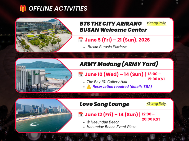 Interactive Activities for ARMY Busan 2026
