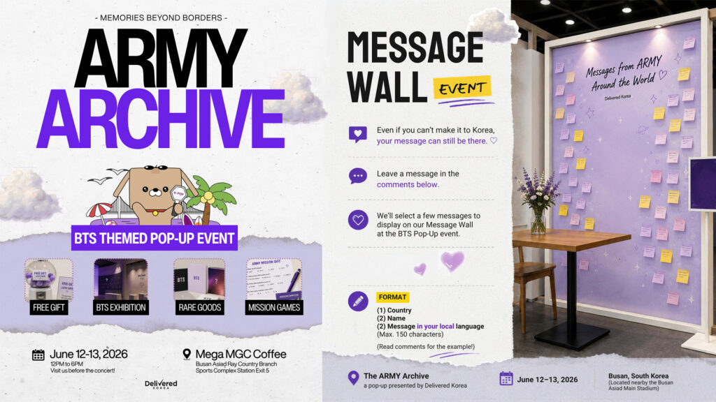 BTS ARMY Archive Delivered Korea pop-up event Busan Asiad Stadium